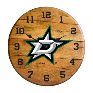Imperial Dallas Stars Oak Barrel Clock